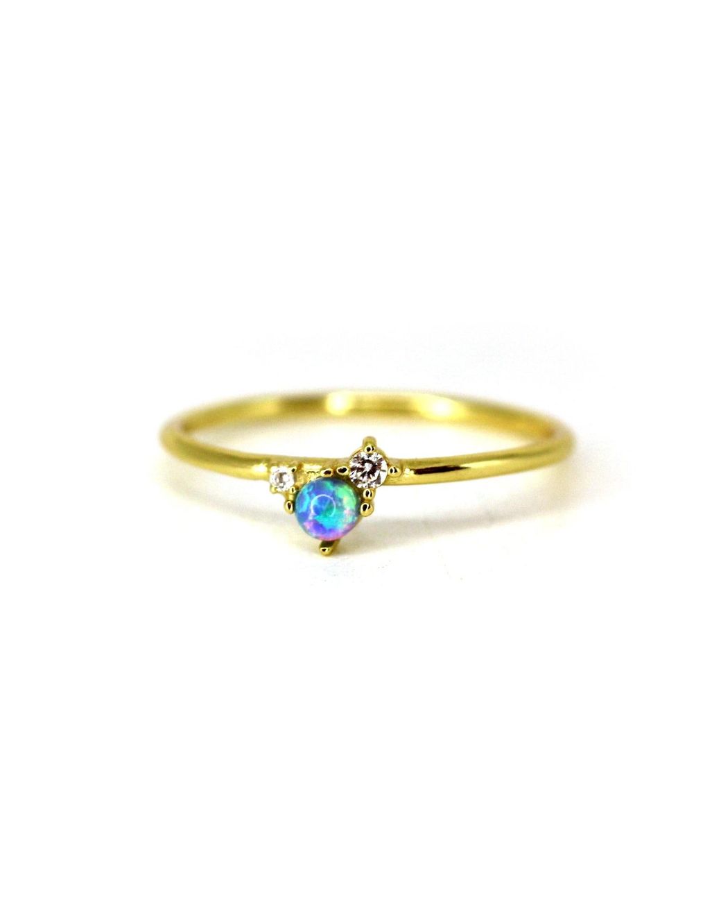 VicStoneNYC Fine Jewelry Metallic Natural Opal And Diamond Ring