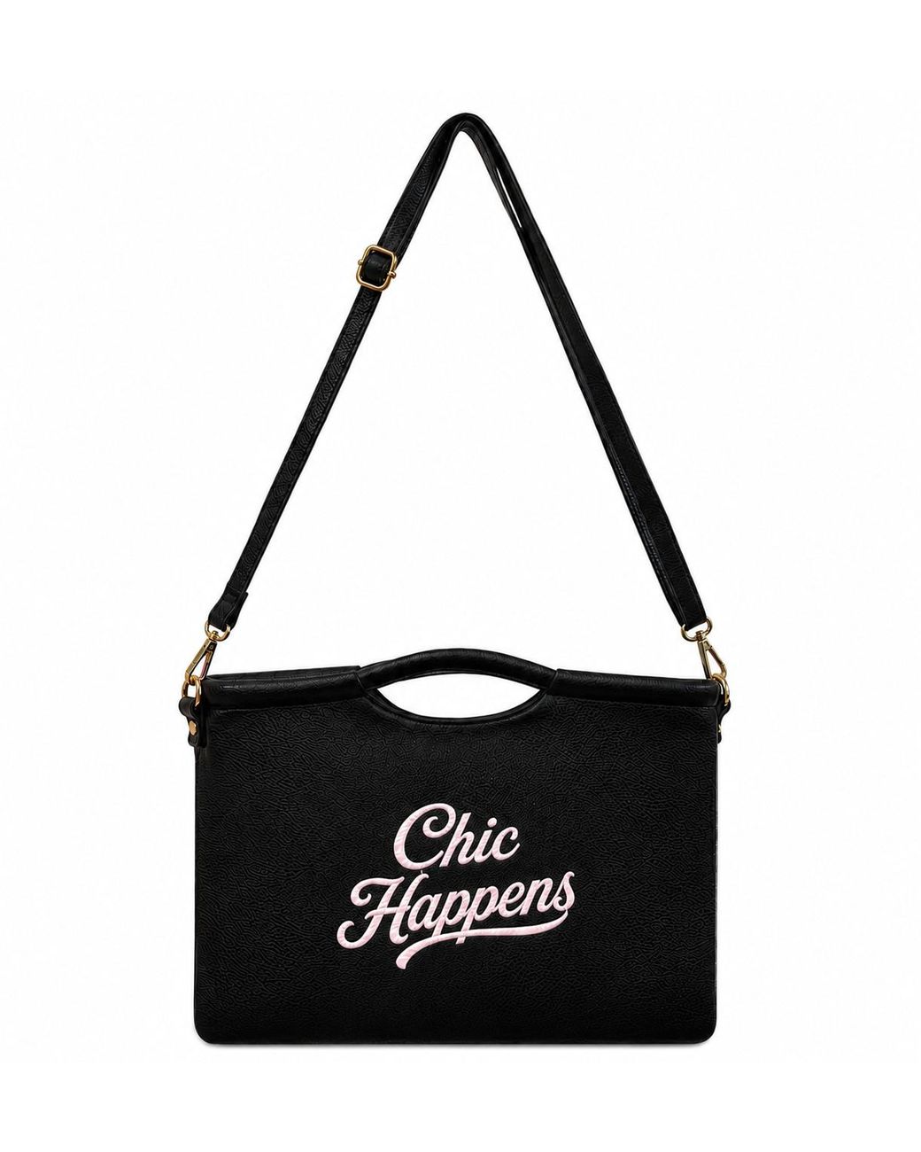 Lilly Loves Black Chic Happens Vegan Leather Clutch