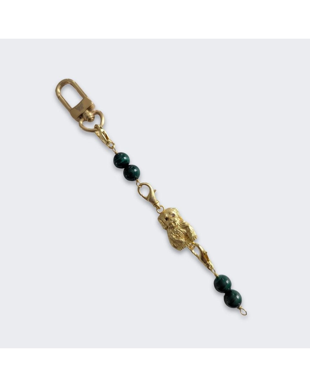Frenvyrn Green Puppy Convertible Malachite Bracelet Bag Charm Small for men
