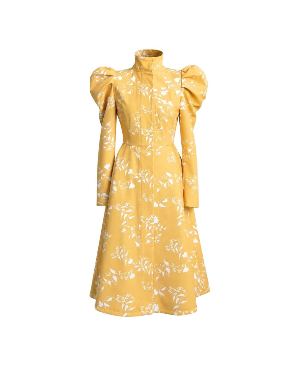 RainSisters Metallic Coat With Balloon-Styled Sleeves And Floral Print: Majestic