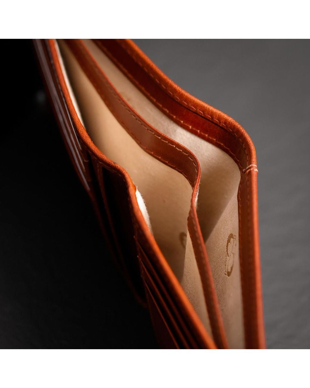Time Resistance Brown Cognac Leather Bifold Wallet for men