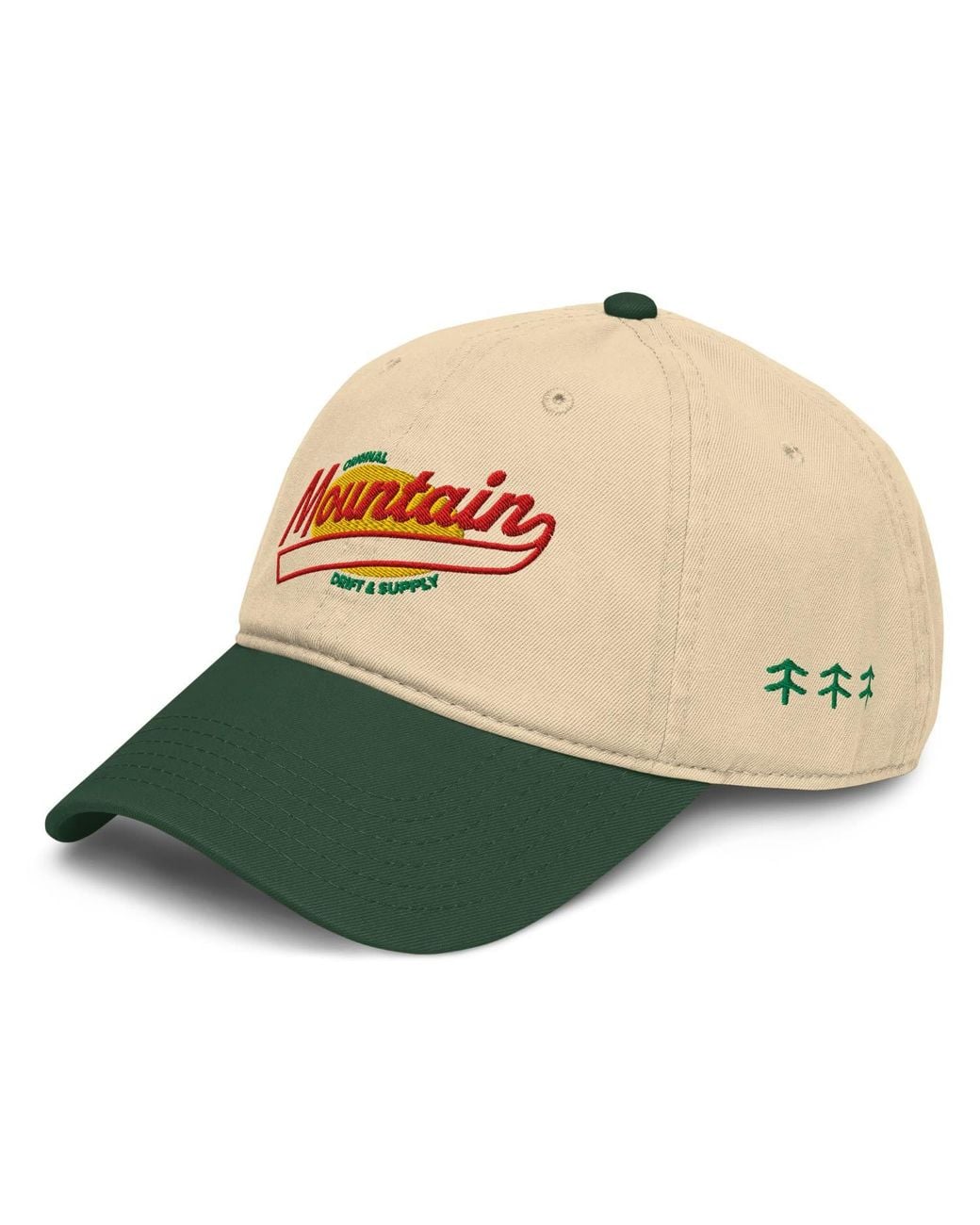 Anchor and Crew Green Neutrals Natural & Dark Original Mountain Supply Cotton Embroidered Cap for men
