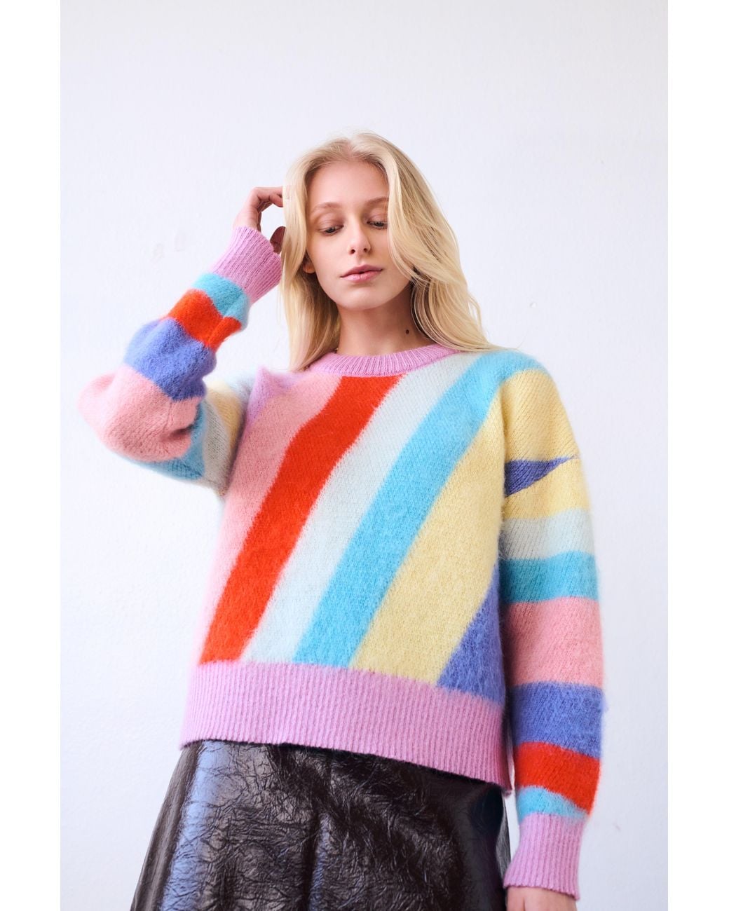 Gigi Knitwear Blue Chrome Stripe Sweater