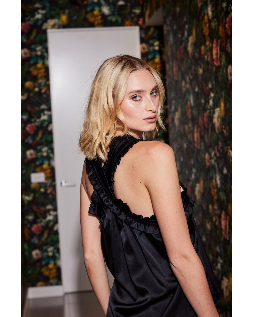 Lindsay Nicholas New York Black Jackie Criss Cross Top