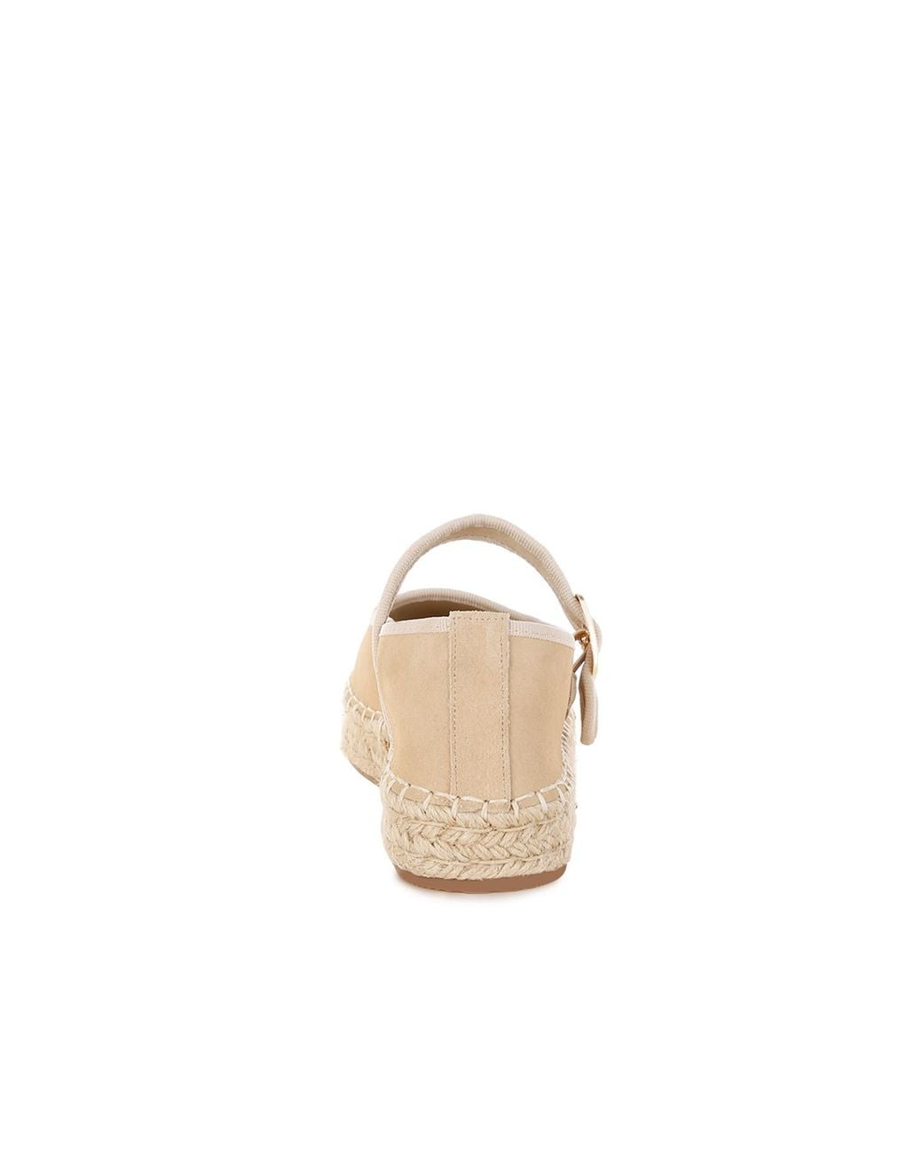Rag & Co Natural Neutrals Bolean Soft Suede Leather Mary Jane Espadrilles