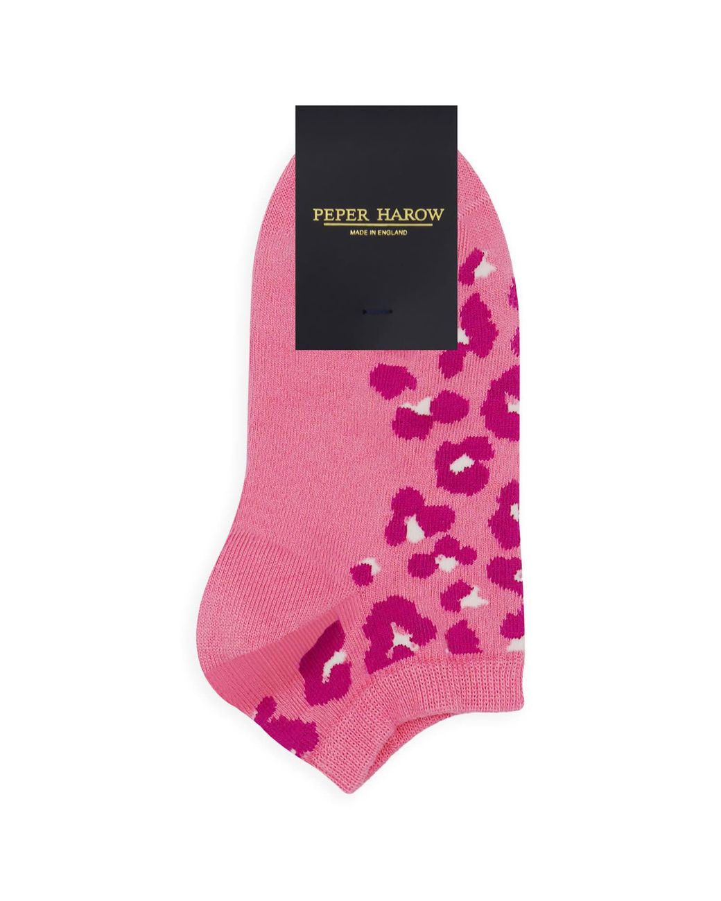 Peper Harow - Made in England Pink Leopard & Zigzag Trainer Socks Bundle