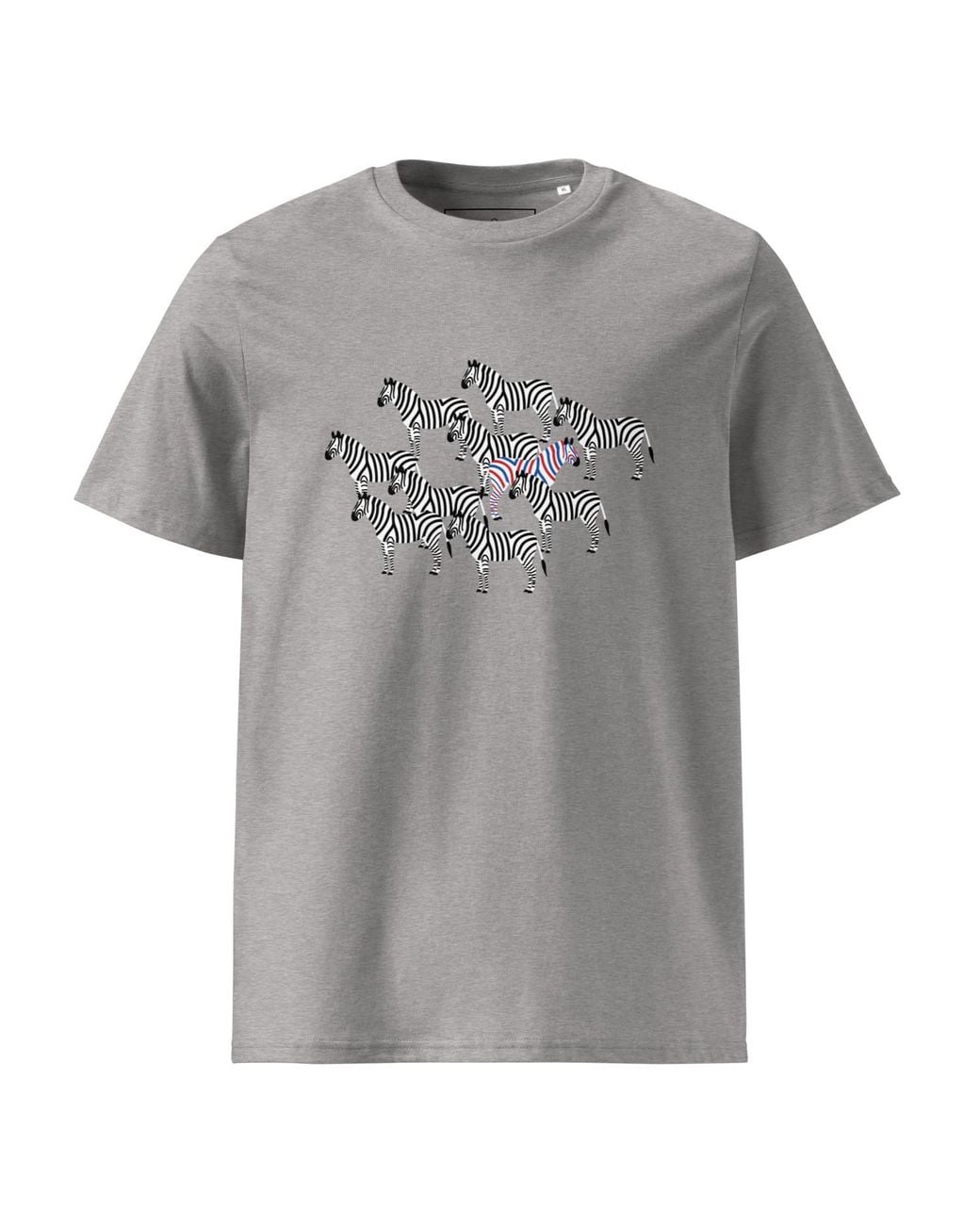 Anchor and Crew Gray Heather Zebra Where's William Going? Organic Cotton T-Shirt