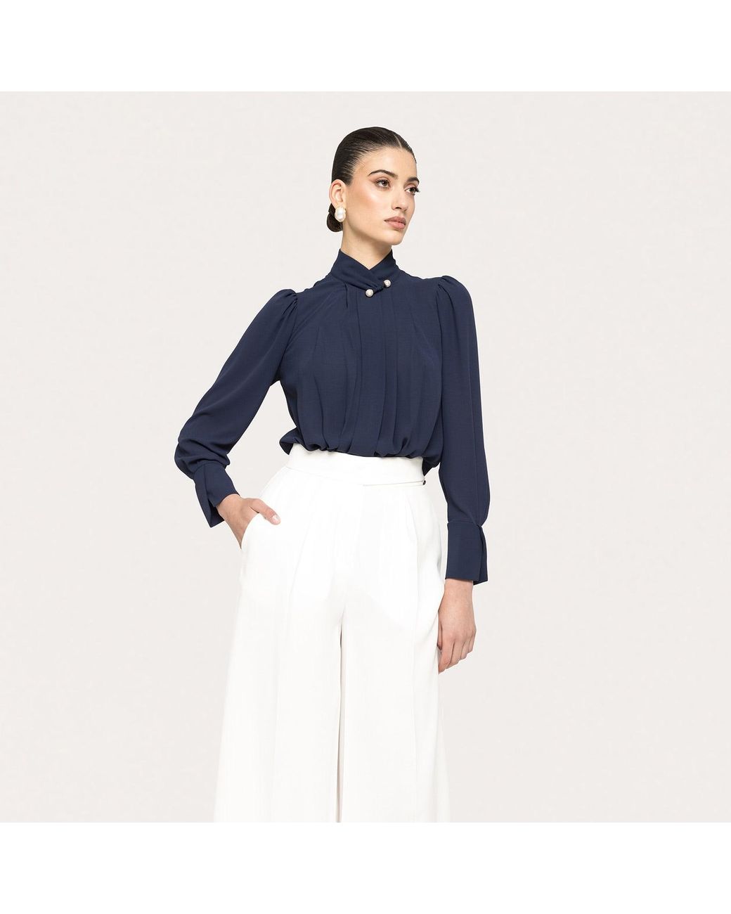 Nissa White High-Waisted Culottes