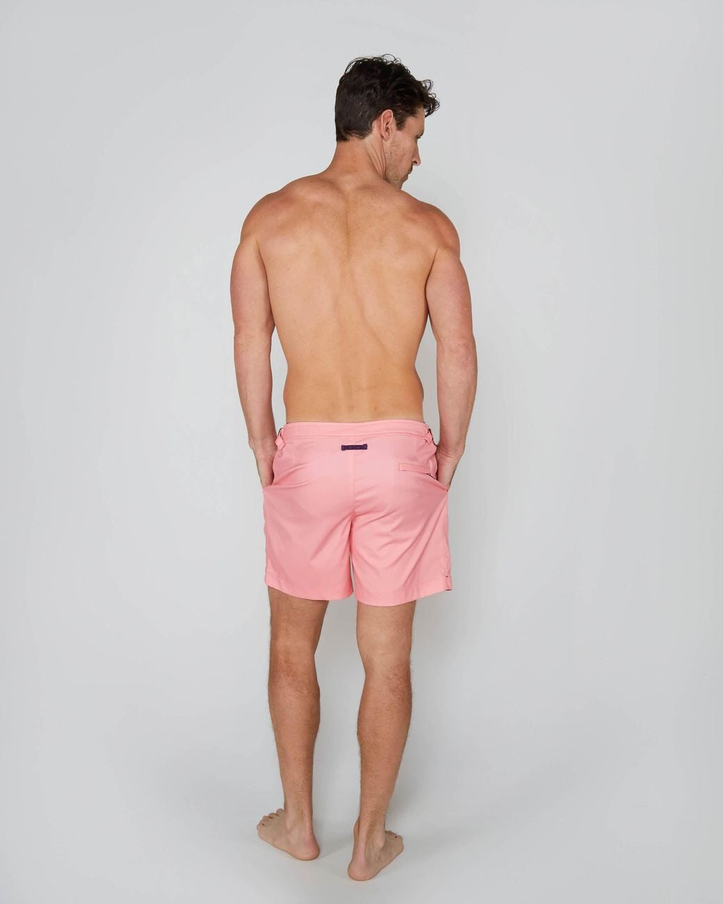 Lords of Harlech Pink Neptune Oxford Tailored Swim Short for men