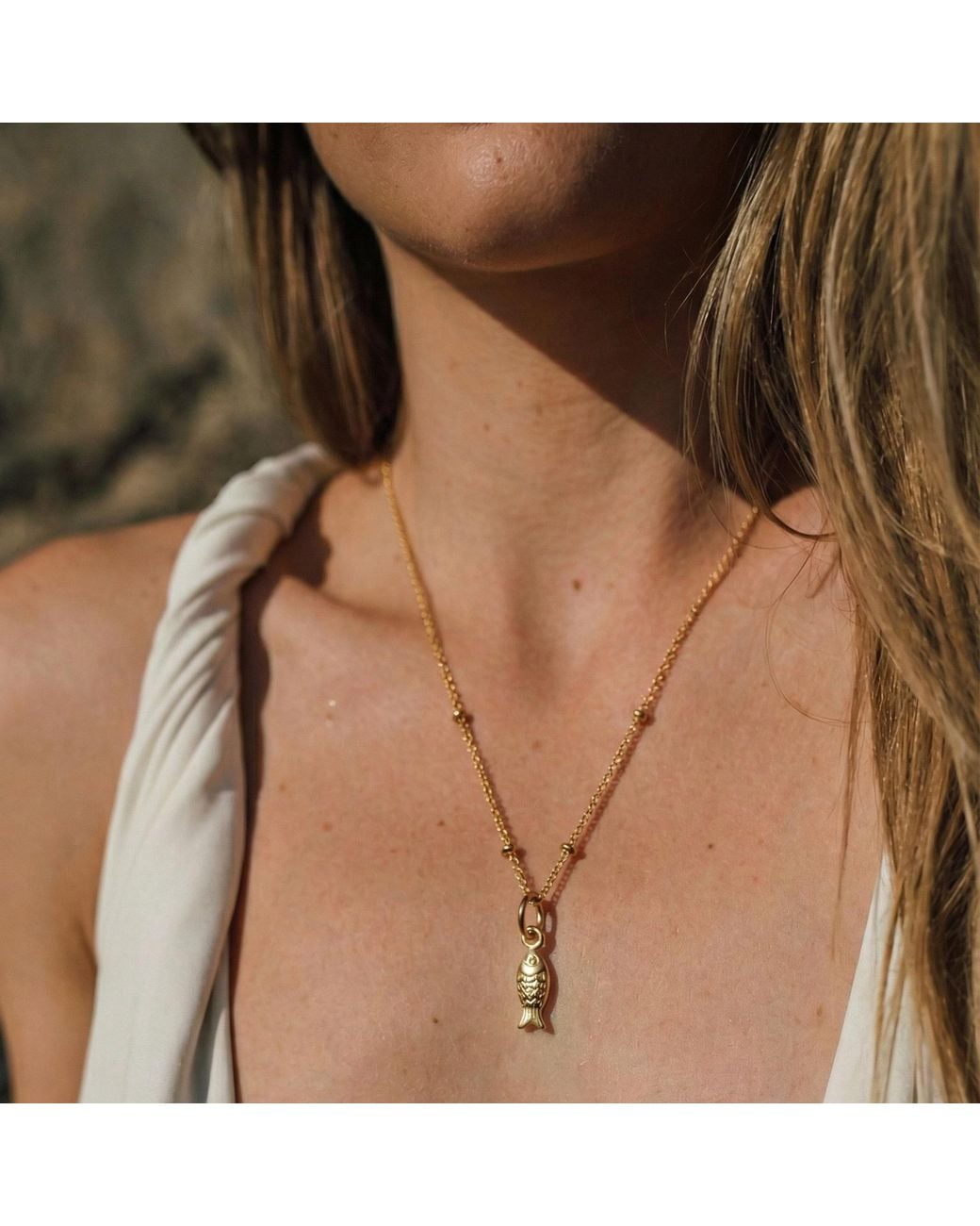 With Love Darling Metallic Fish Necklace