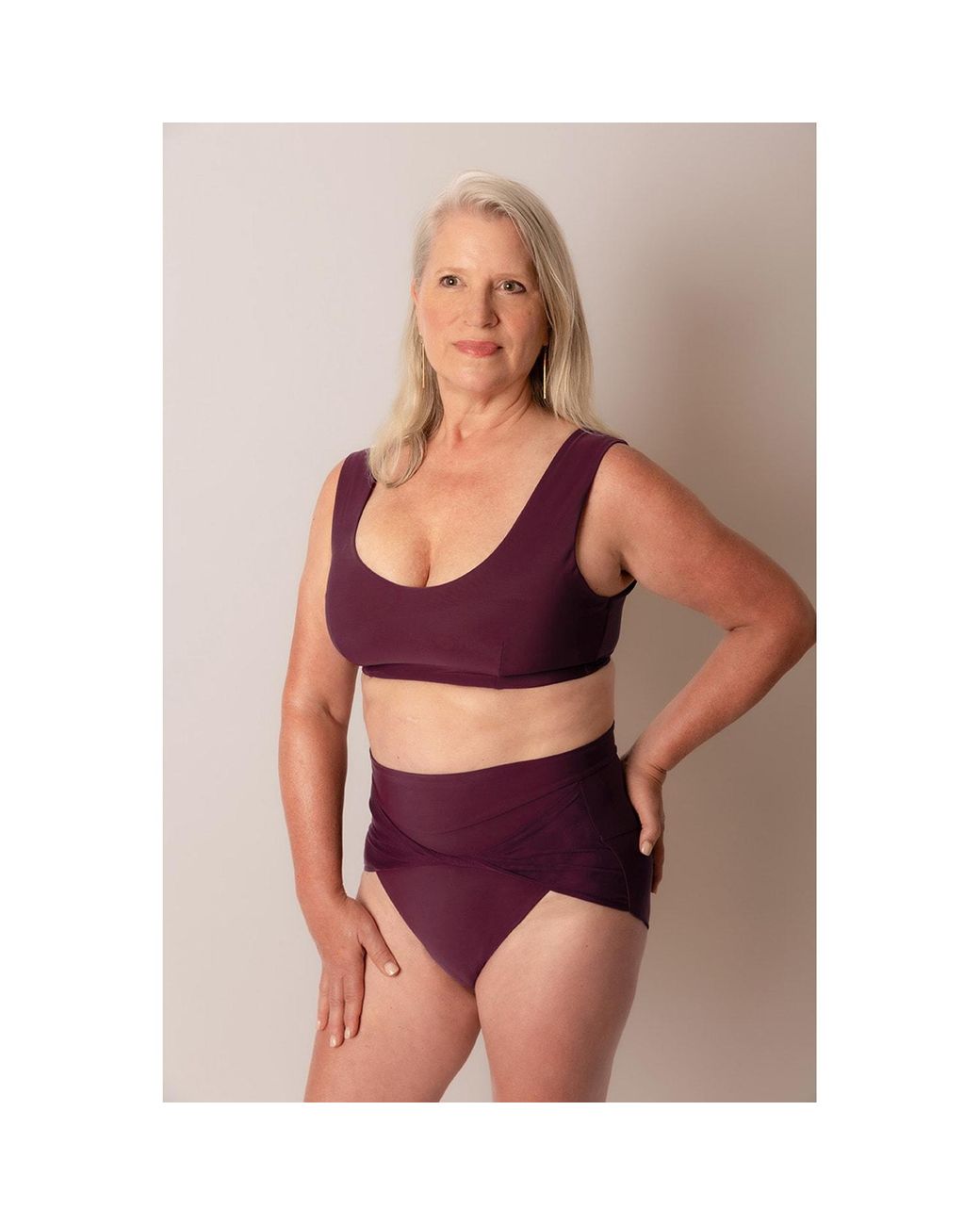 Serotone Swim Purple High Cut Twist Bottoms