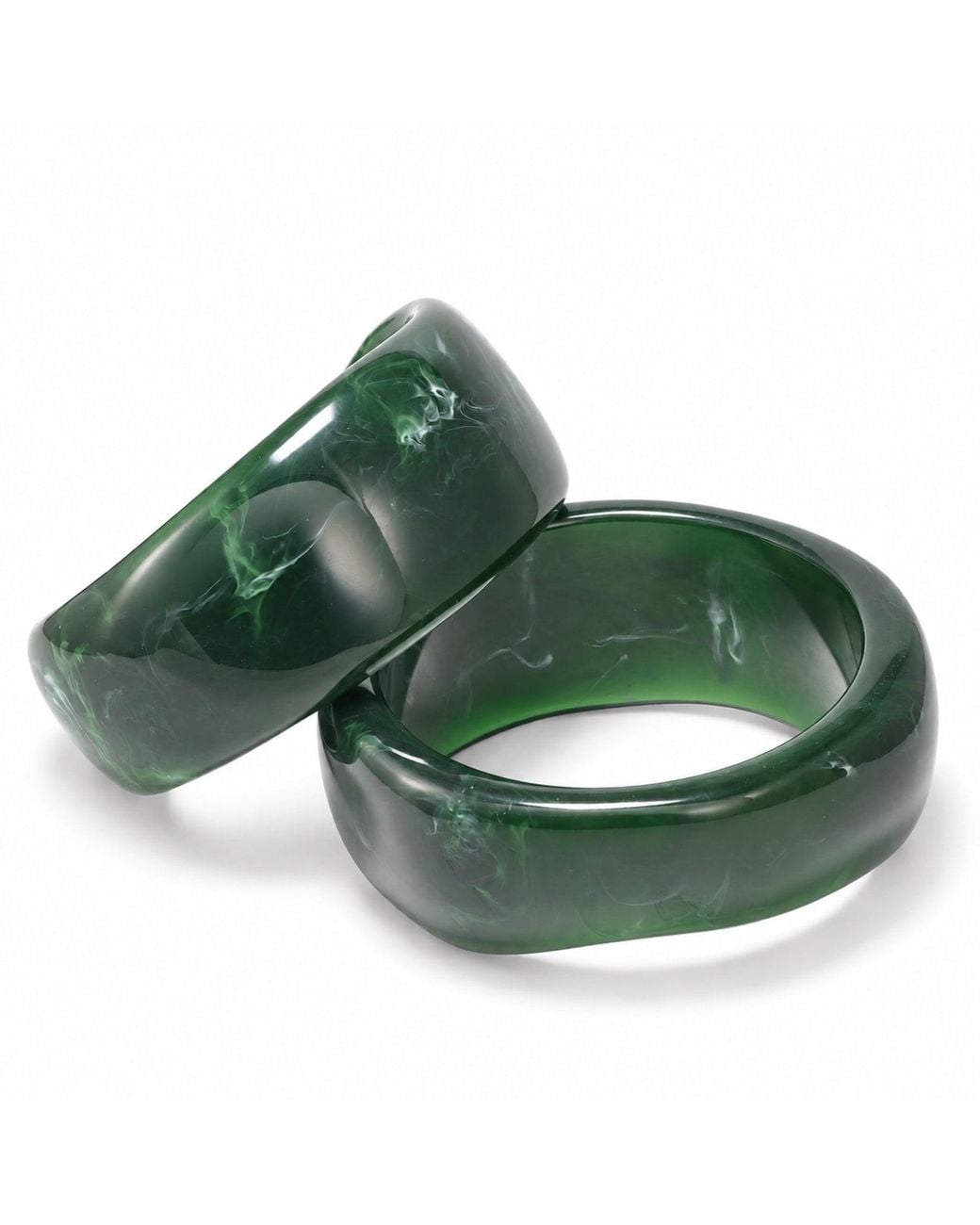 Hye Jane Jewelry Green Moss Forma Resin Bangle Set