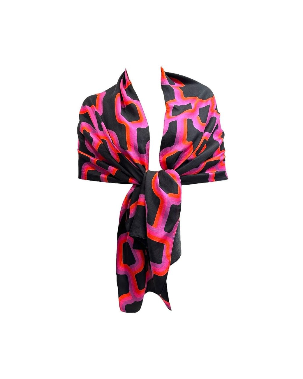 Julia Clancey Pink Link Silk Scarf