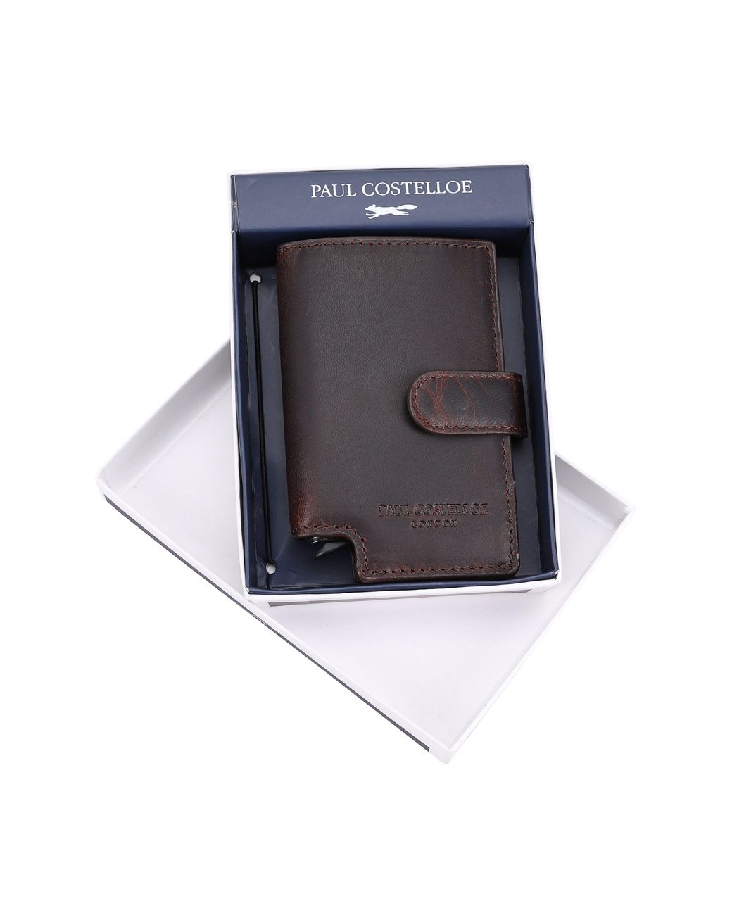 Paul Costelloe Blue Elio Leather Passport Holder for men