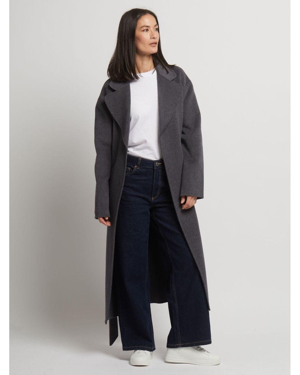 Guards London Gray Kelly Belted Wool Cashmere Long Coat