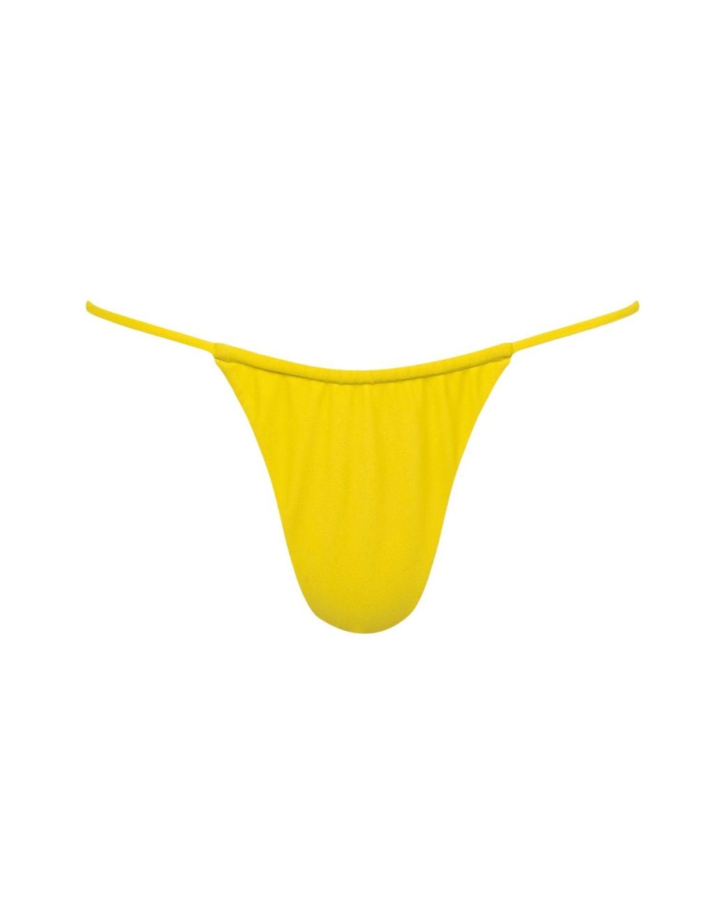 Playaluxe Yellow Capri Ruched String Bikini Bottom