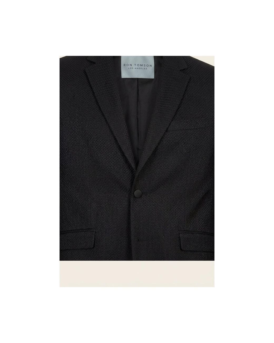 Ron Tomson Black Classic Notch Lapel Dinner Jacket for men