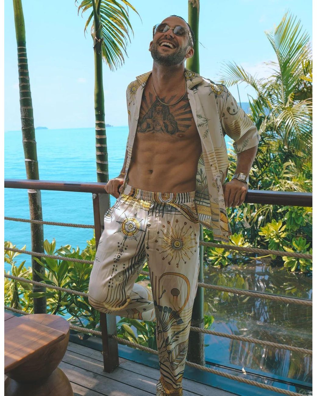 Hustle Natural South Beach Satin-Pants for men