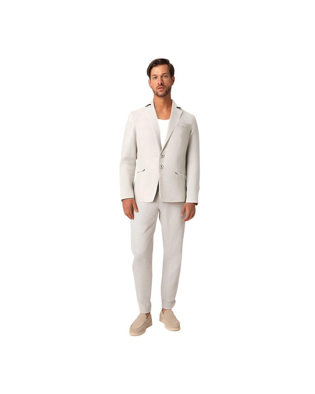 Haris Cotton White Linen Blazer for men