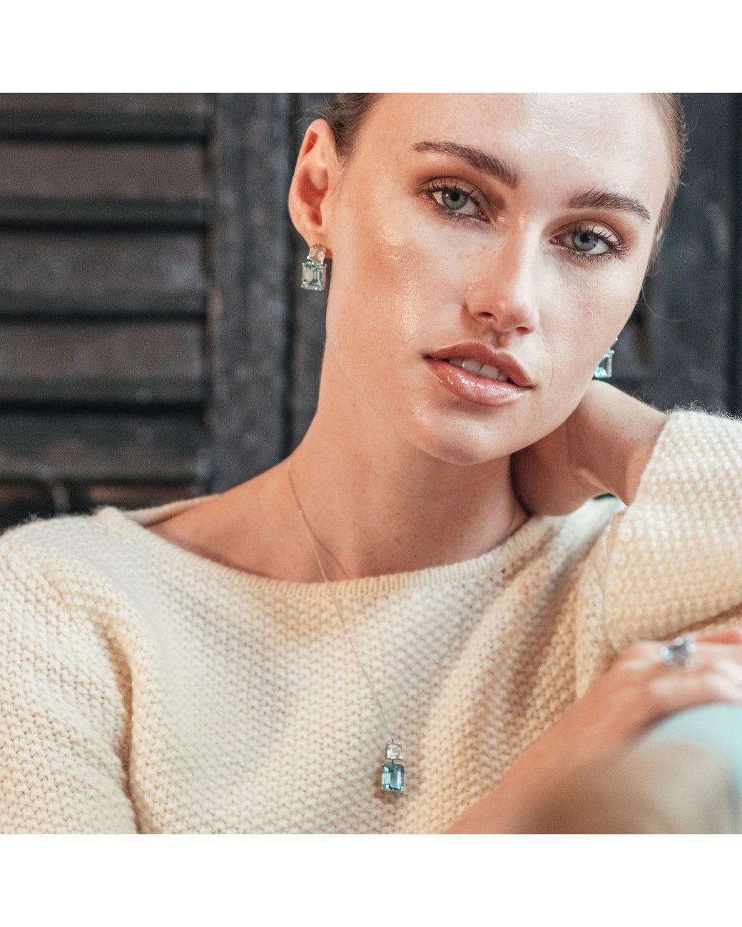 Augustine Jewels Blue Octagon Necklace