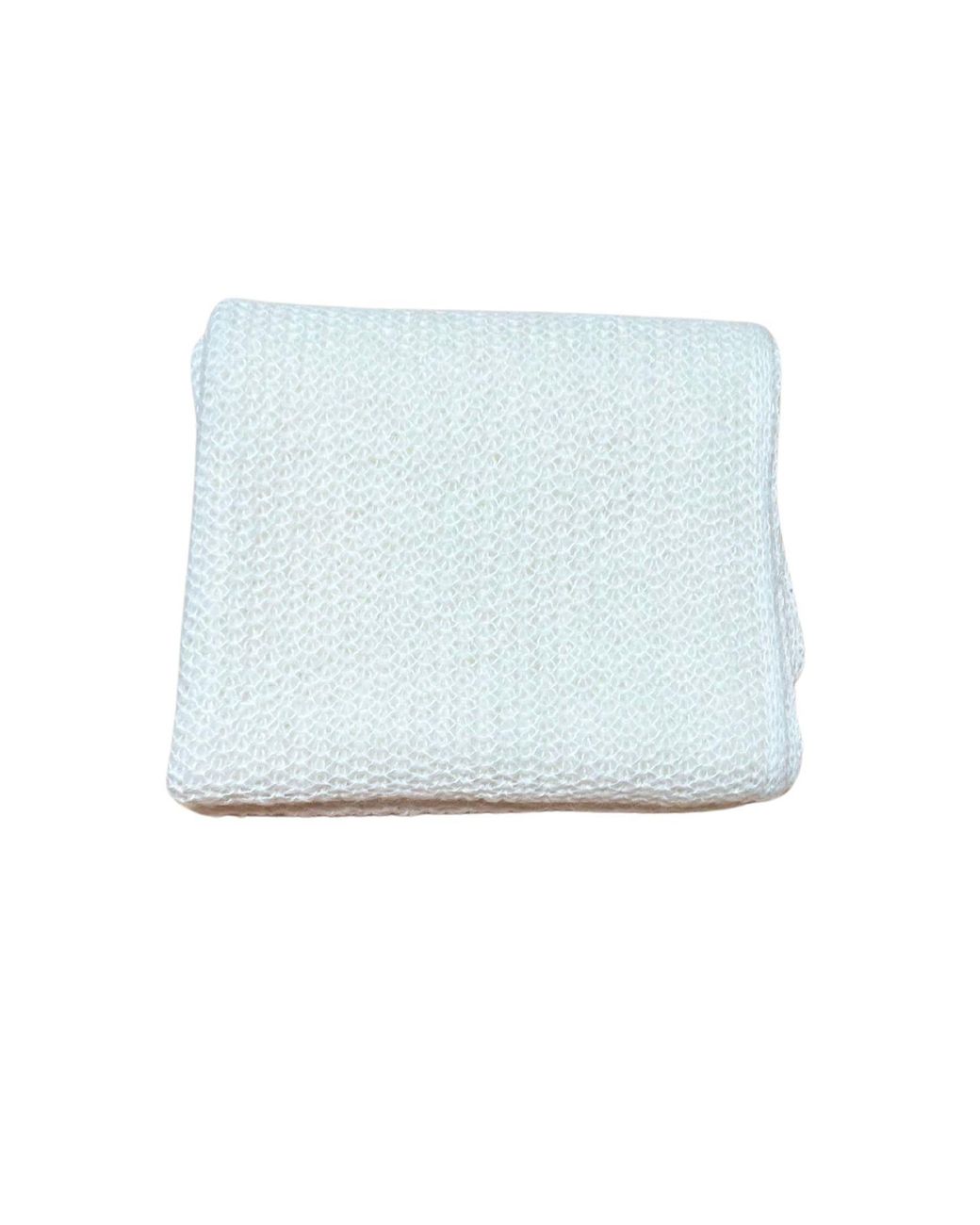 Heritagemoda Blue Handmade Cream Pure Alpaca Scarf