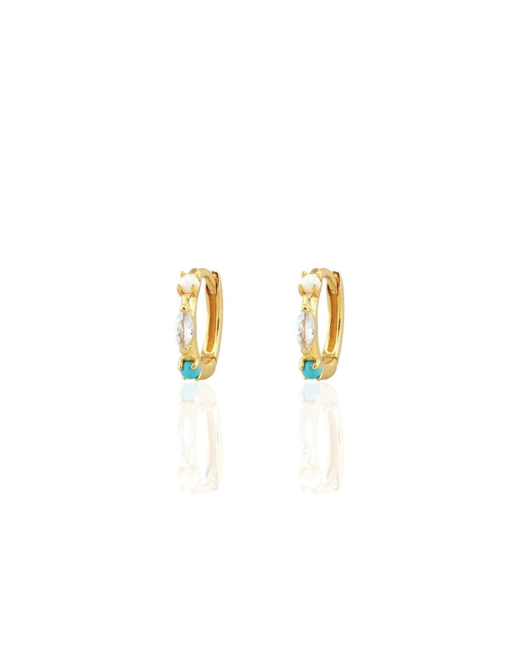 Kris Nations Metallic Seaside Spark Huggie Hoop Earrings