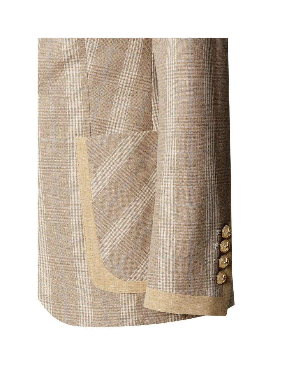 The Extreme Collection Natural Neutrals Camel Linen Tailored Blazer