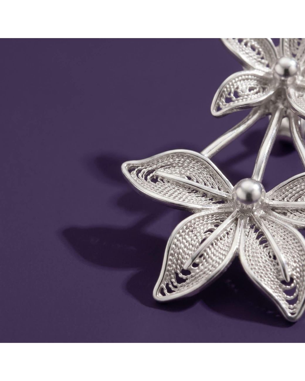 Yieon Metallic Stars Fine Floral Filigree Stud Earrings