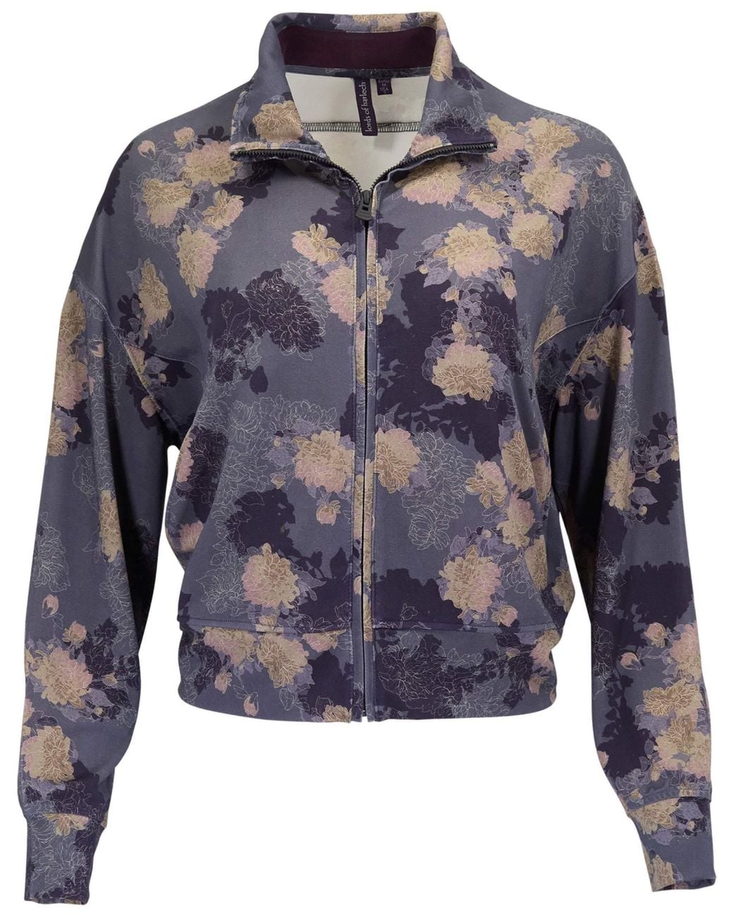 Lords of Harlech Blue Judy Lans Floral Stretch Knit Jacket