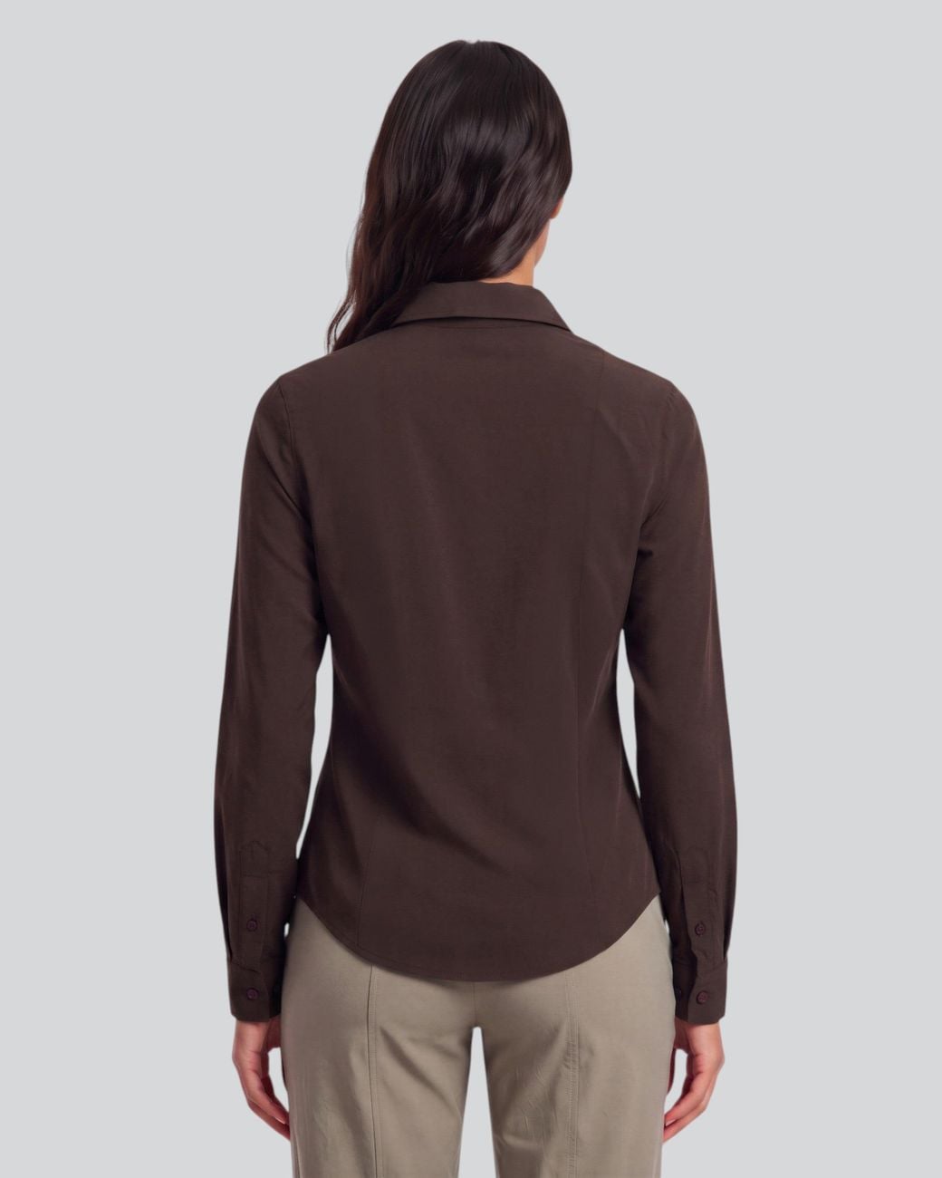 Lords of Harlech Sutton Brownie Stretch Silk Long-Sleeve Shirt