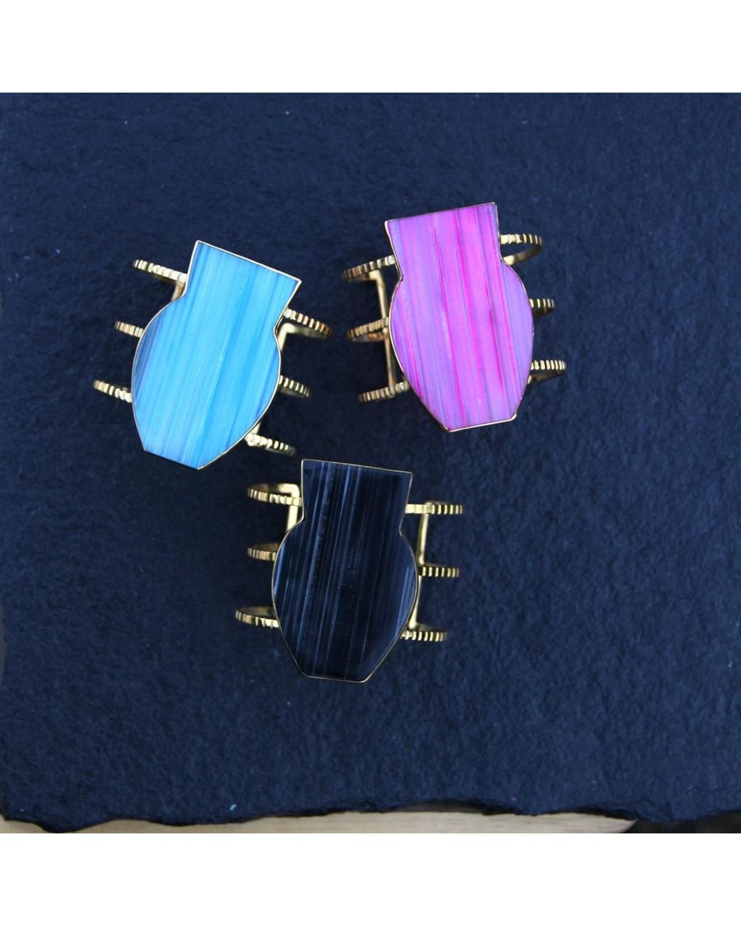 YAA YAA LONDON Blue Gemstone Body Cuff Bracelet
