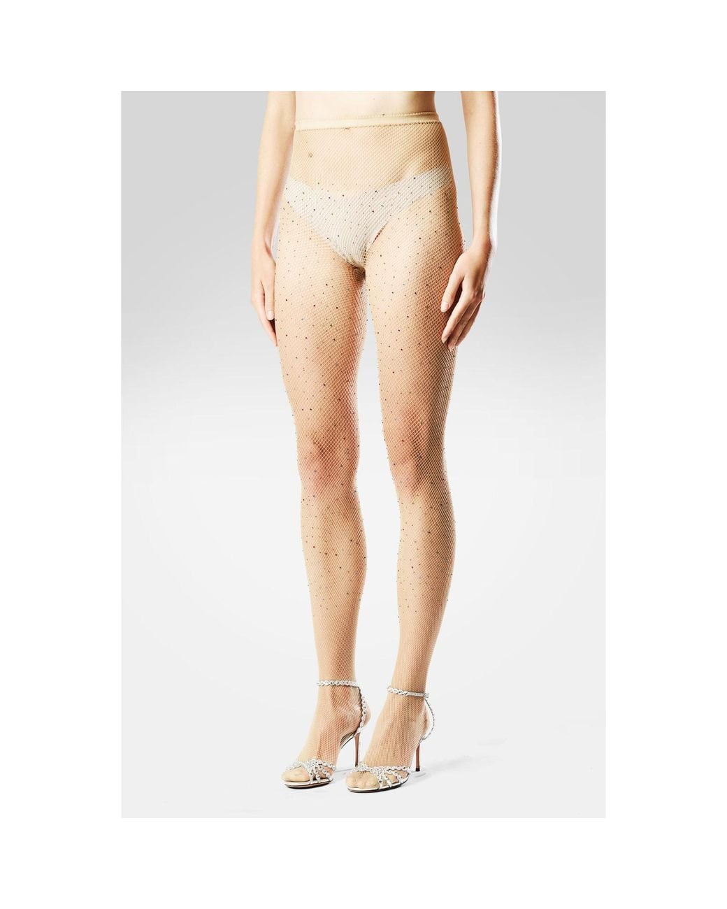 Songs of Siren Natural Neutrals Crystals Fishnet Tights Tan Tide