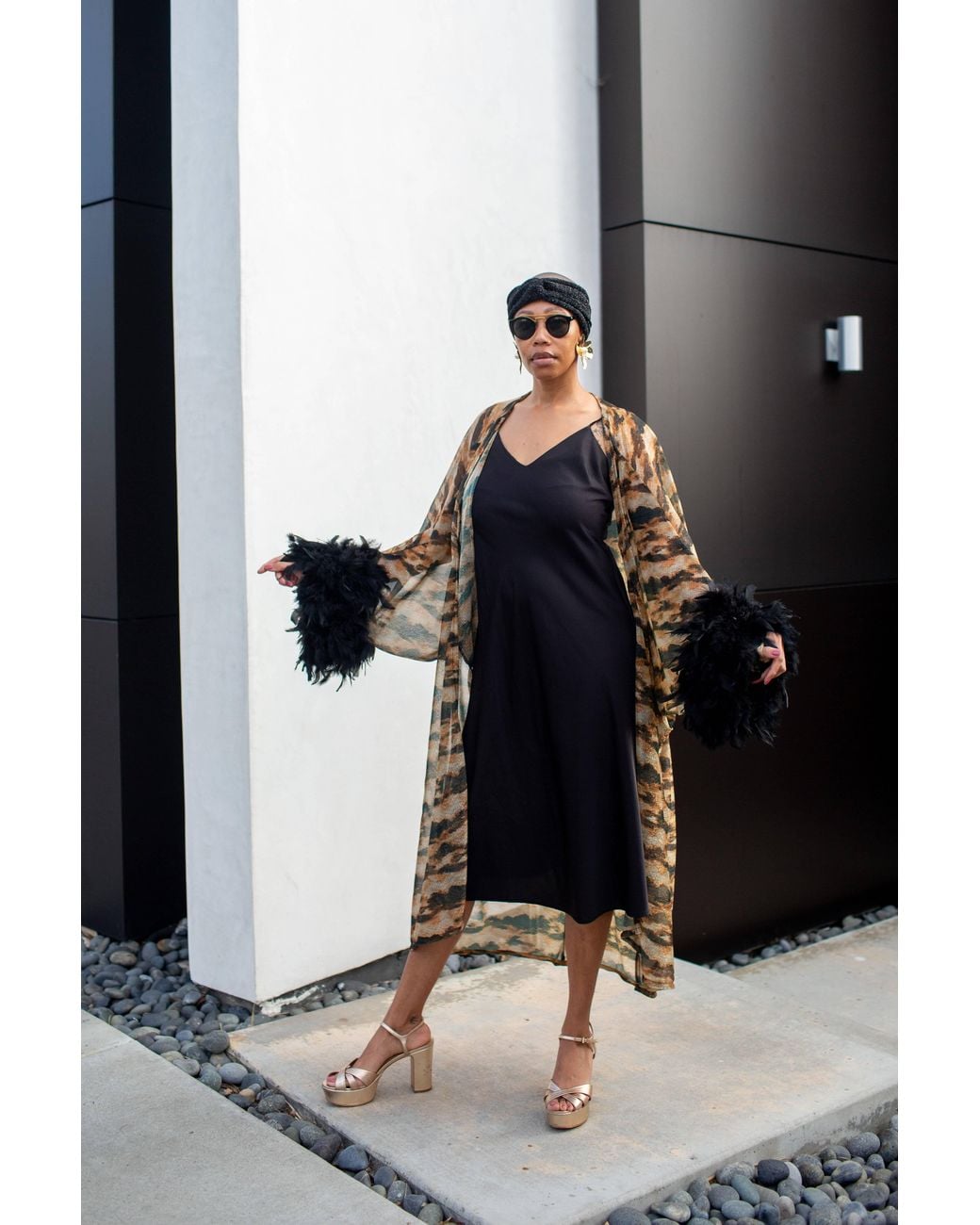 Jennafer Grace Multicolor Sylvia Shimmer Cocoon Coat