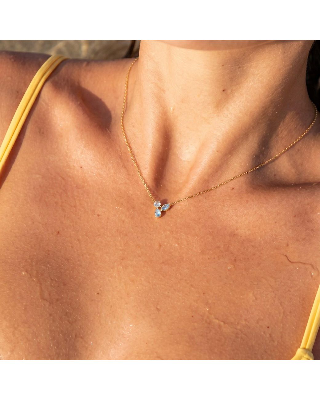 With Love Darling Metallic Water Drop Splash Necklace