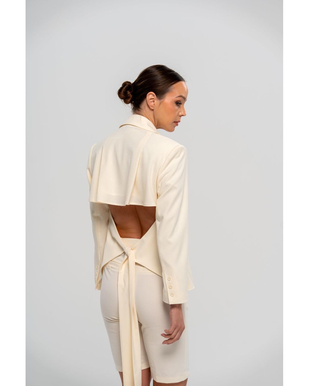 The Ethos Studio White Selene Blazer