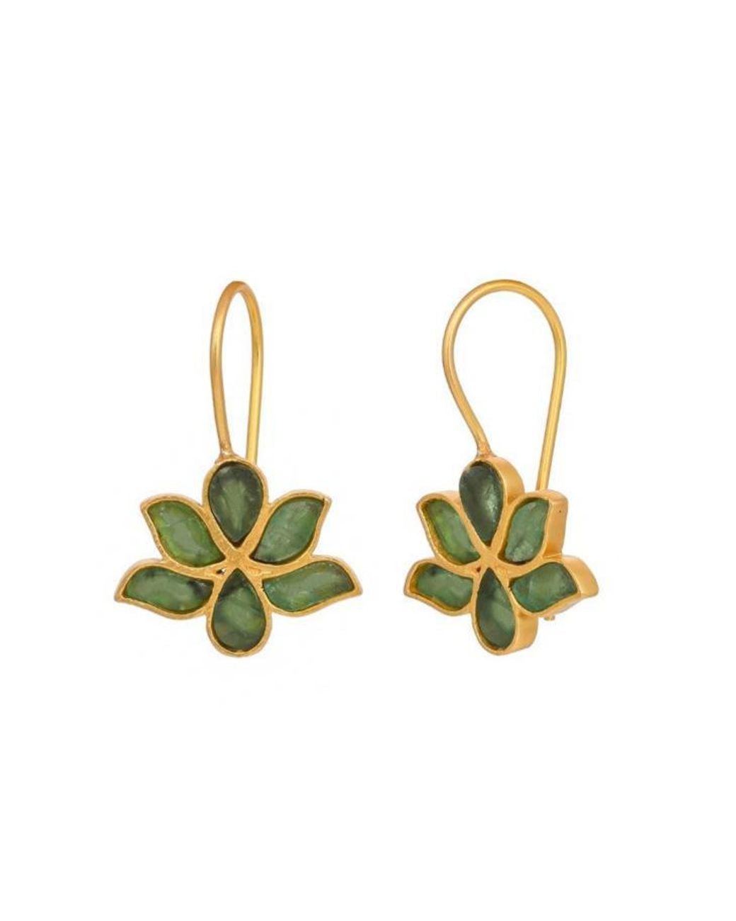 Opium Jewels Green Water Lotus Earrings