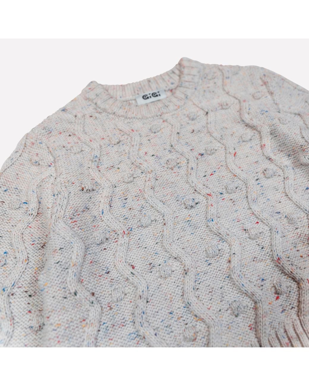 Gigi Knitwear Gray Neutrals Bubble Sweater
