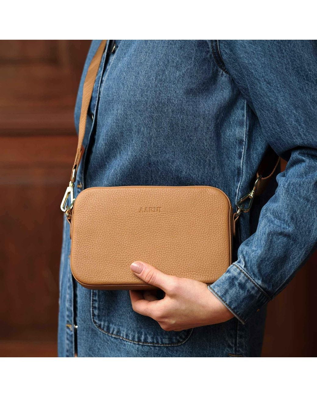 Aarni Brown Crossbody Bag, Cognac