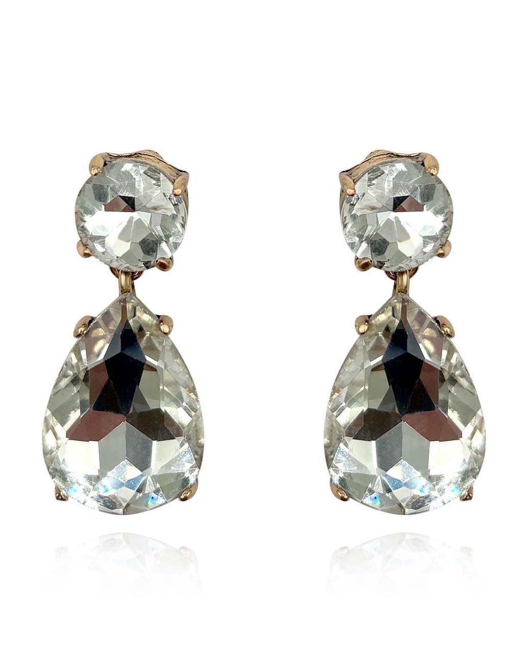 Michael Nash Jewelry Metallic Neutrals Marina Large Pear-Faceted Crystal Drop Pierced Earrings