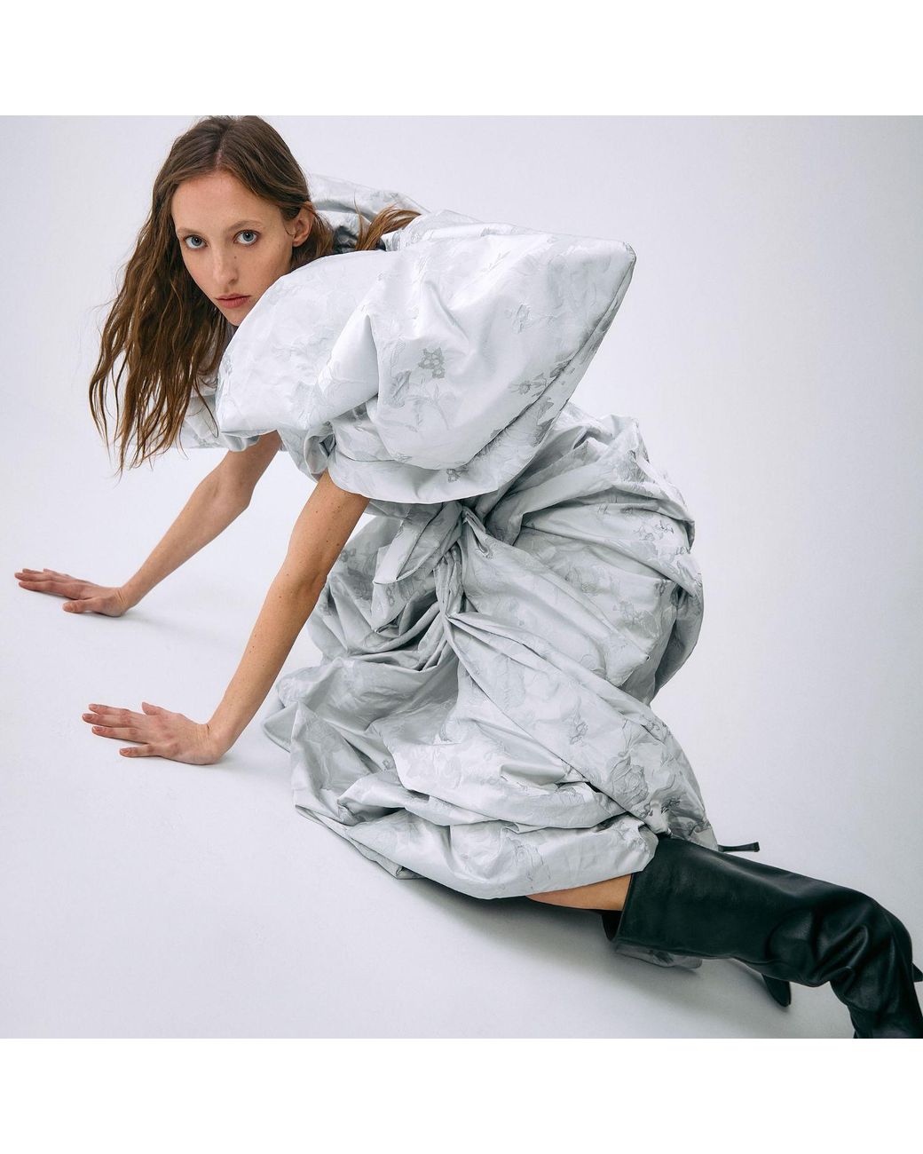 Miro Misljen Gray Sculptural Wrap Dress