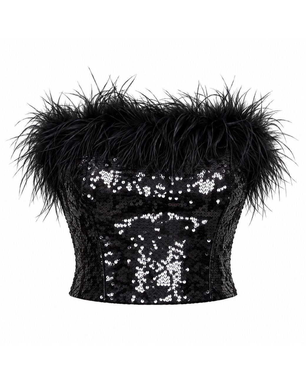 Room 24 Black Helena Sequin Crop Top