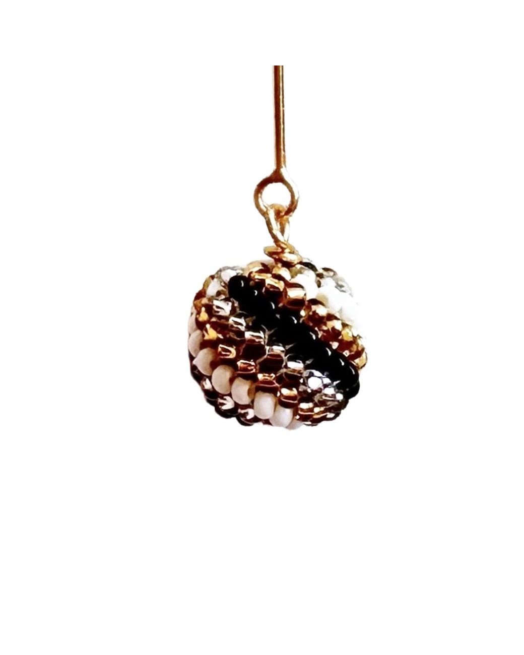 Iliana Arrazola Metallic Magic Ball, Dangle Earrings, And, Glass Beads, Beaded Jewelry