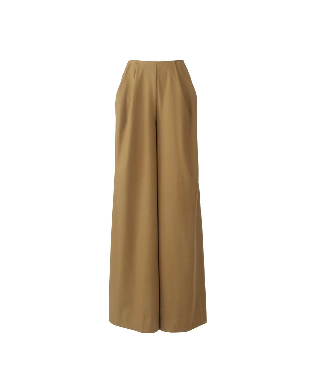 Solgo Atelier Natural Stelis Full Length Extra Wide Leg Pant With Fan-Out Stylized Front Pleats