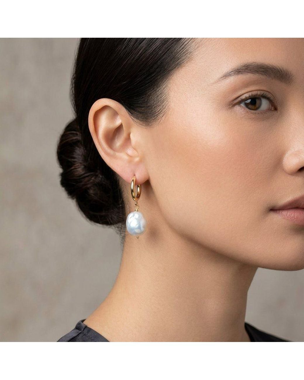 Lexi Jewelry Metallic Lanai Pearl & Small Hoop Earrings