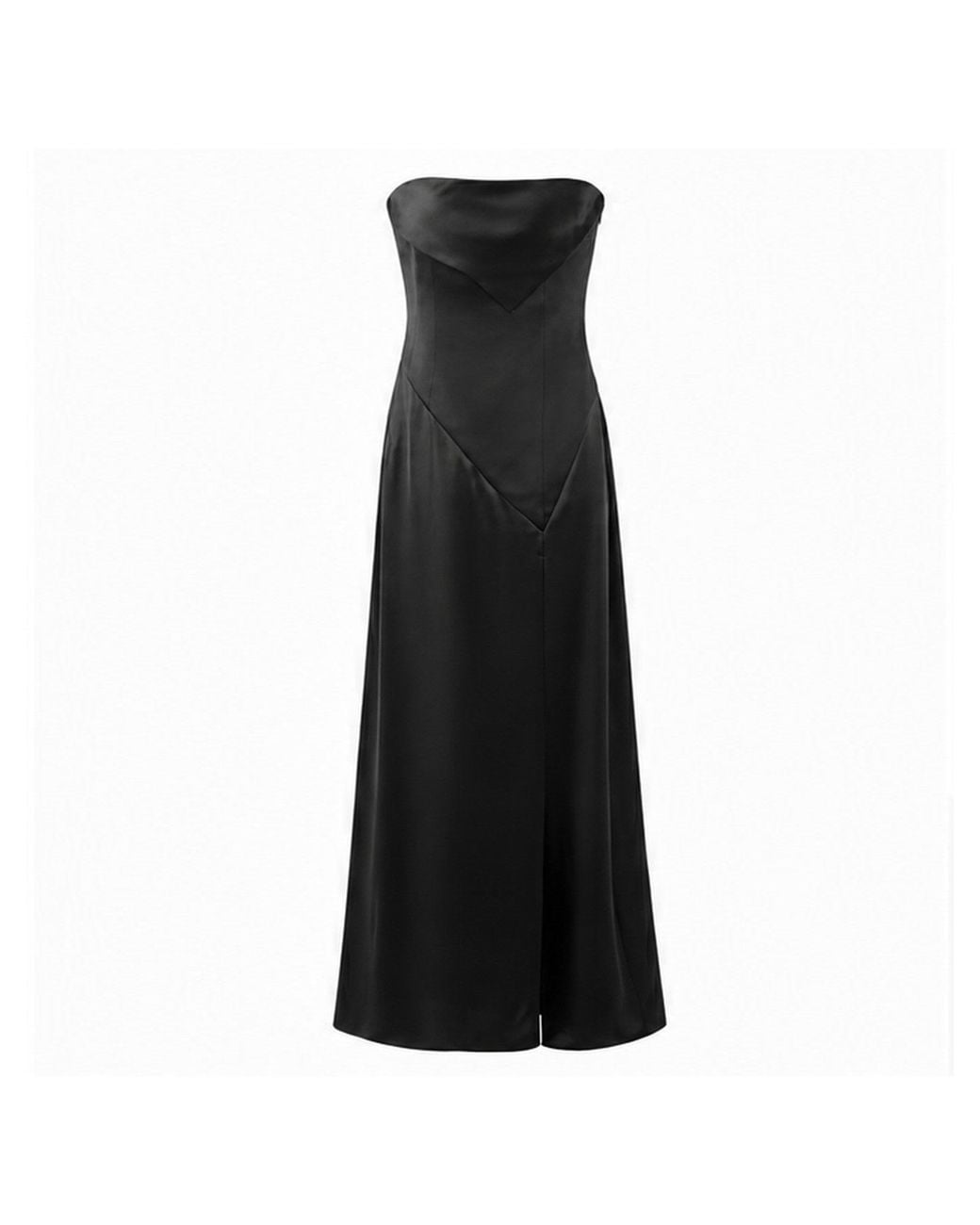 Aisl Black Strapless Fold Bodice Maxi –