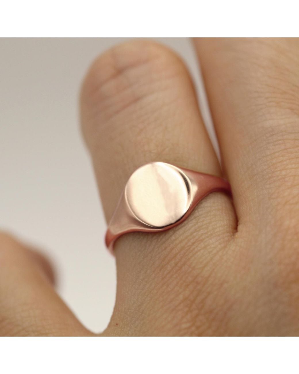 VicStoneNYC Fine Jewelry Brown 14K Modern Classic Rose Solid Signet Ring