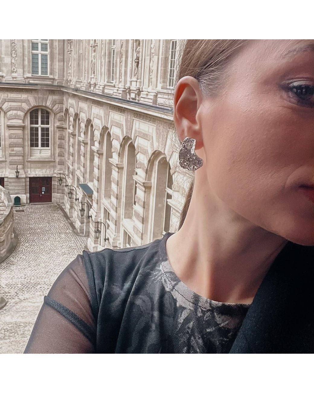 Mercela Metallic Sculptural Organic Plated Stud Earrings – Inspired By Ancient Jewelry Forms
