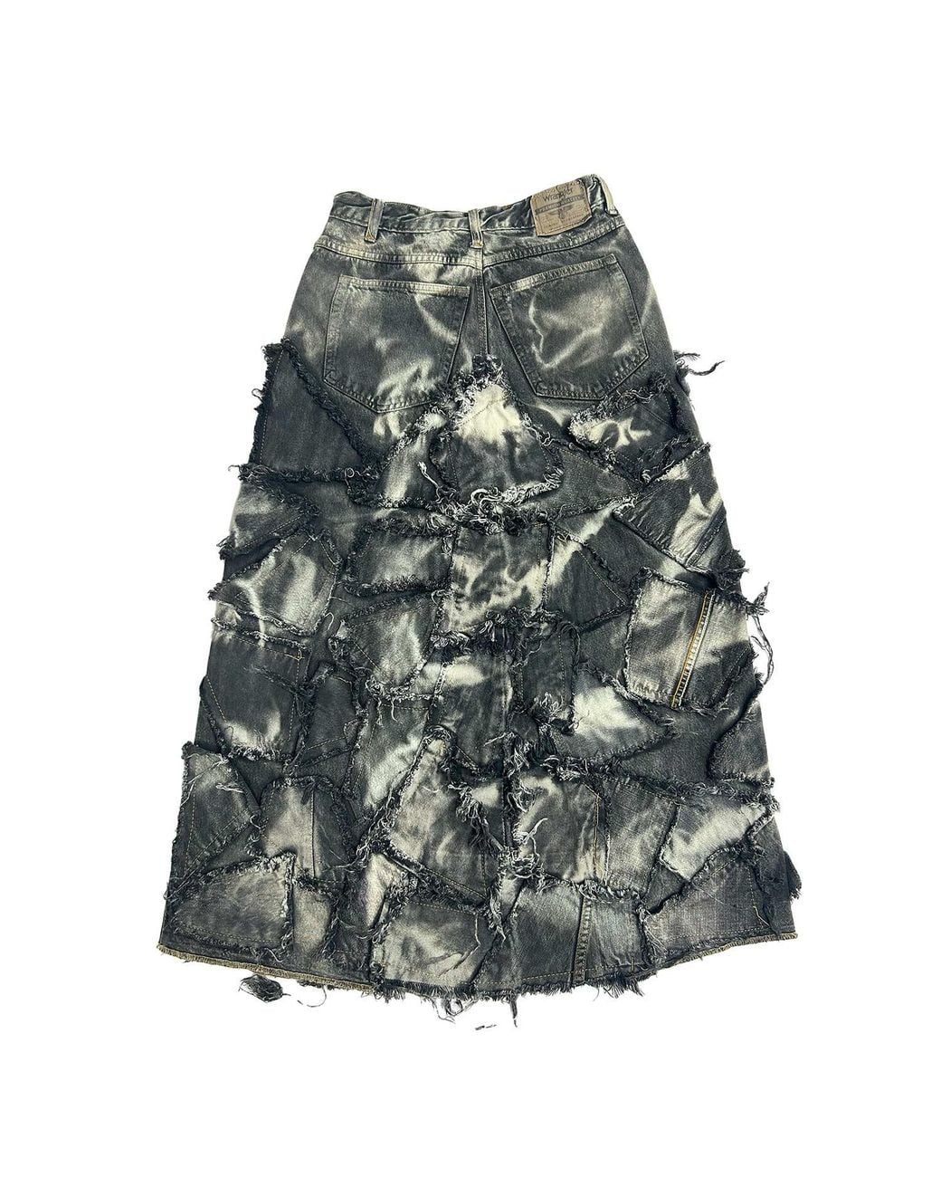 Zasta Studio Gray Shred Couture Studded Denim Skirt H