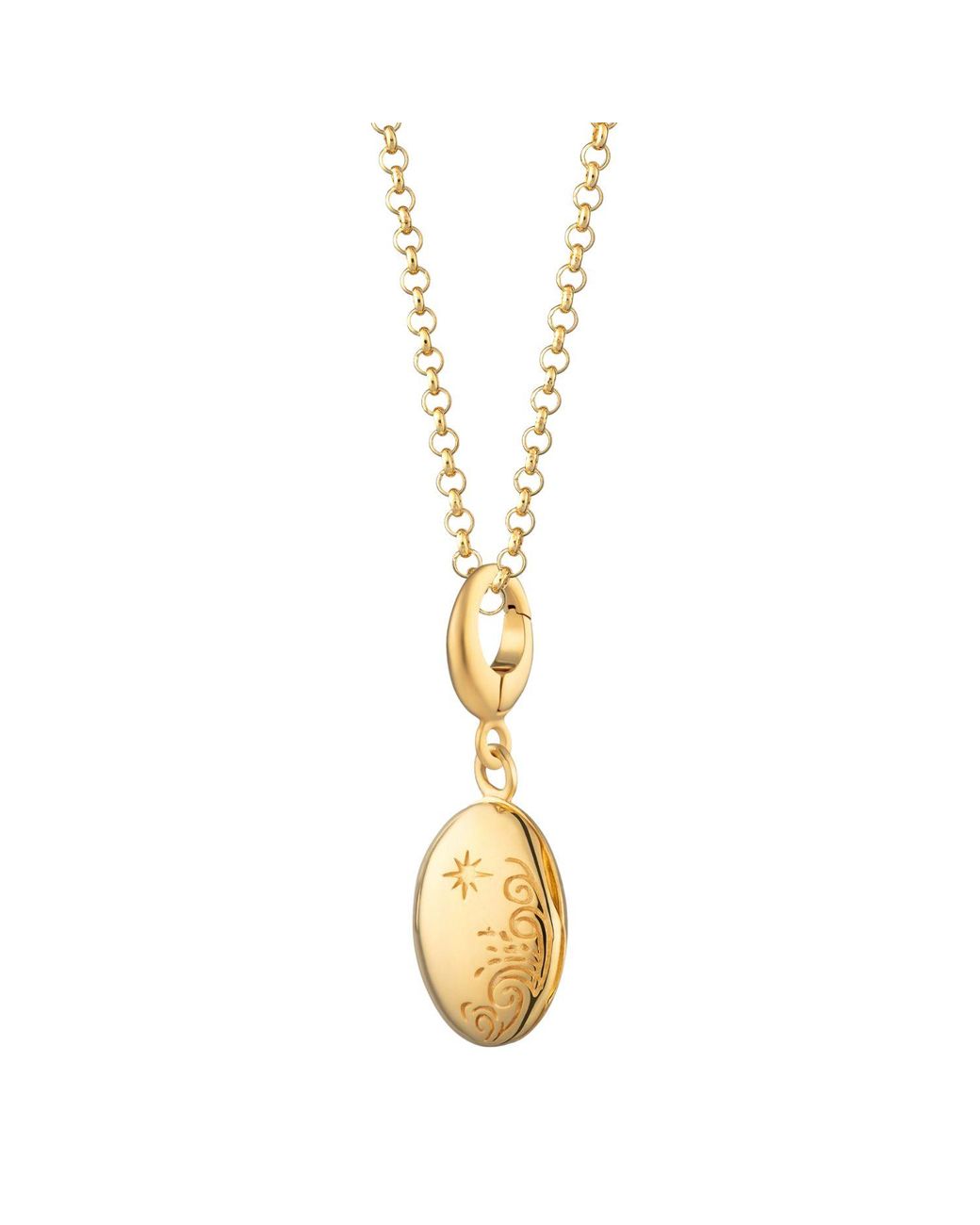 Lily Charmed Metallic Plated Tiny Celestial Locket Necklace