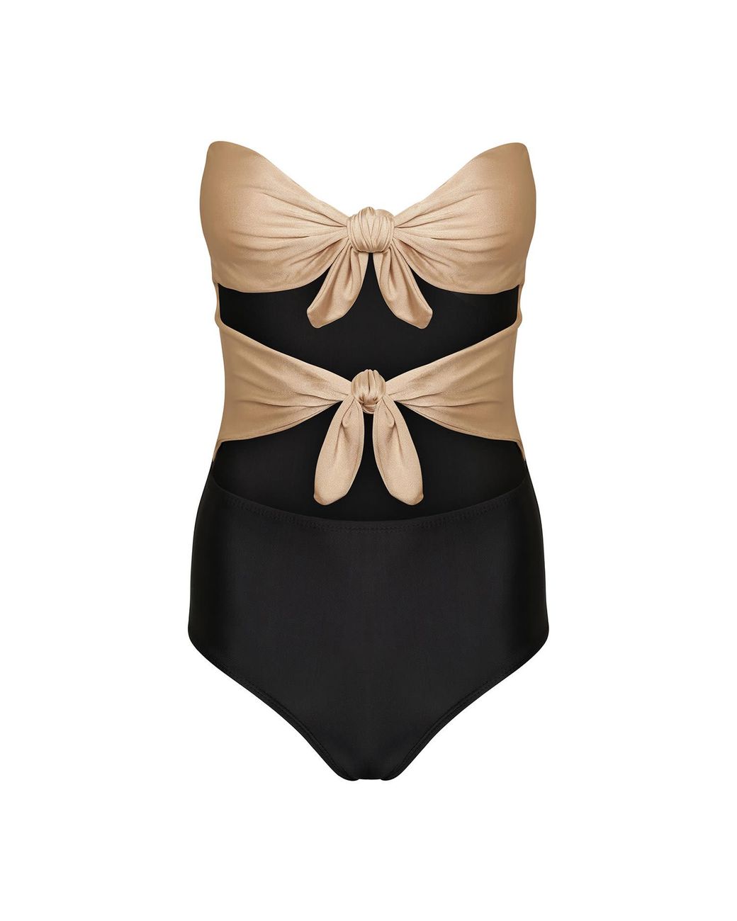 Paola Amador Black Nudos La Creme One Piece Swimwear
